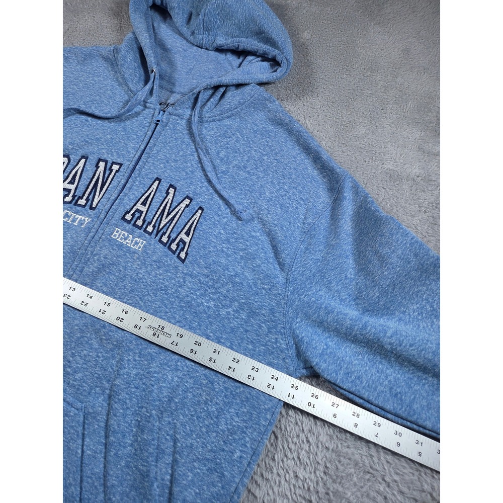 U.S. Vintage Panama City Beach Zip Hoodie XL Blue Heather Mens Sweatshirt - Picture 6 of 8